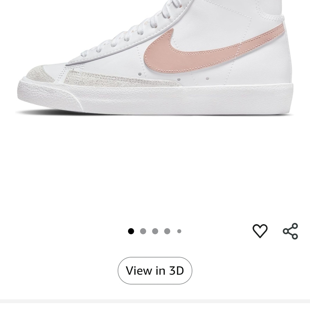 Nike White and Pink Classic Sneakers
